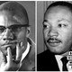 Malcolm X (Afro American Newspapers/Gado/Getty Images); Martin Luther King Jr. (Photo12/UIG via Getty Images)
